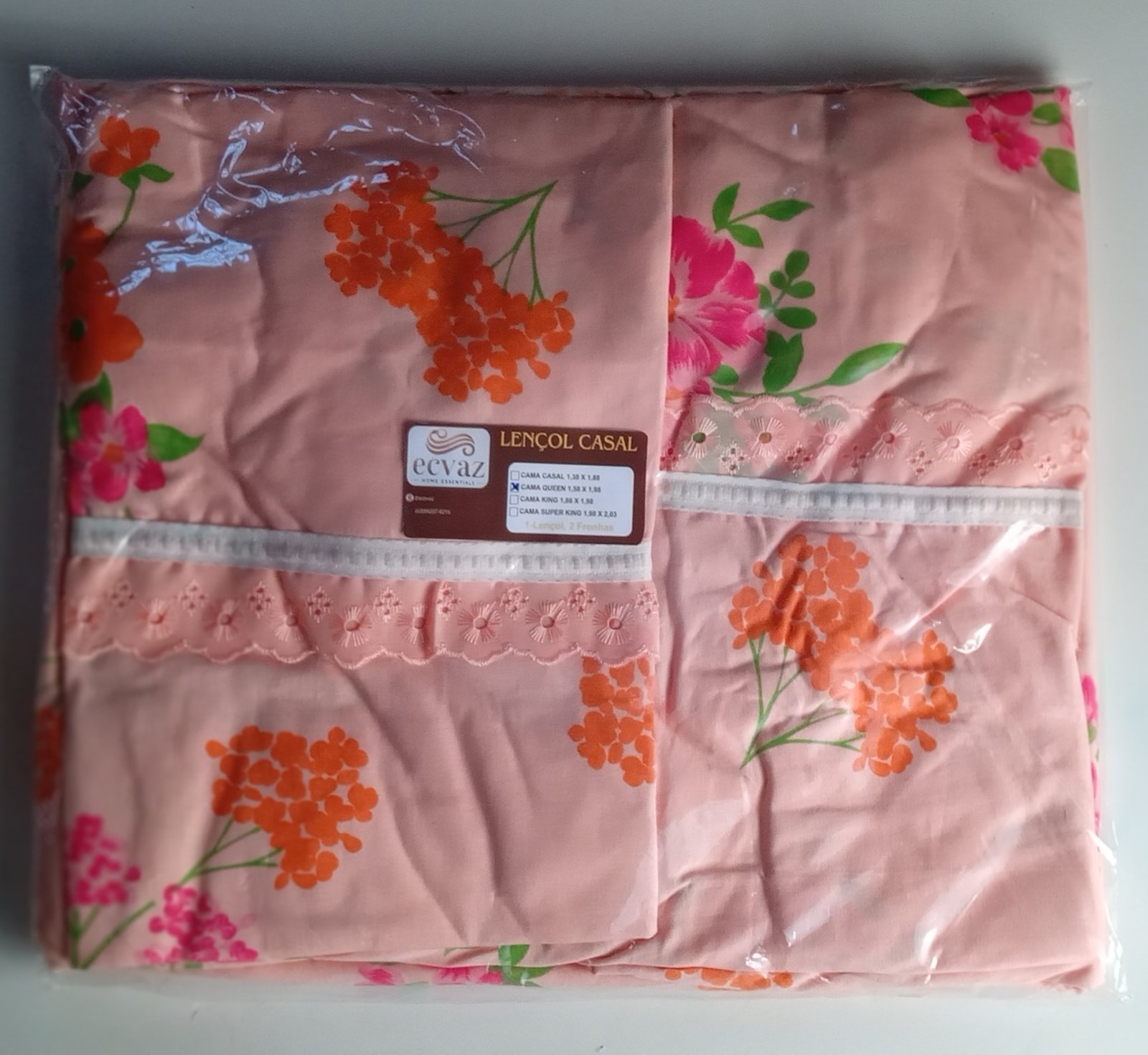 Lençol Queen Estampado pred. Rosa