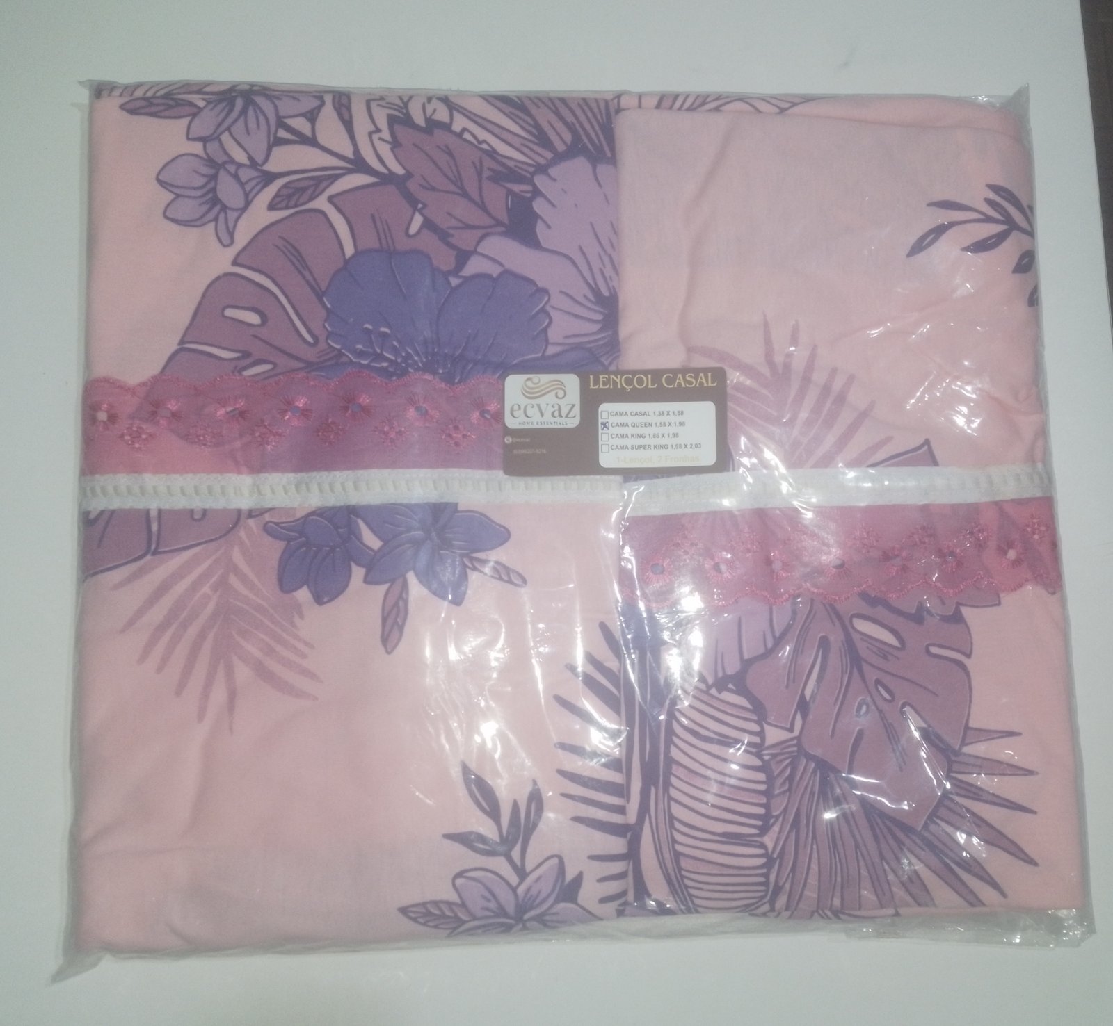 Lençol Queen Estampado Rosa