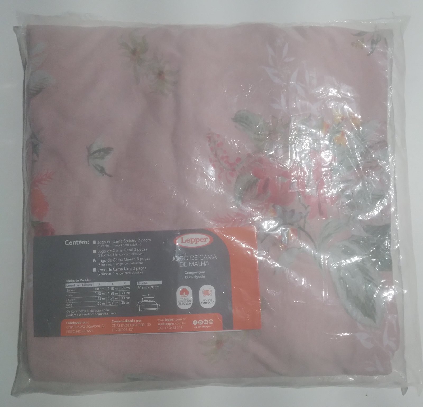 Lençol Queen Estampado pred. Rosa